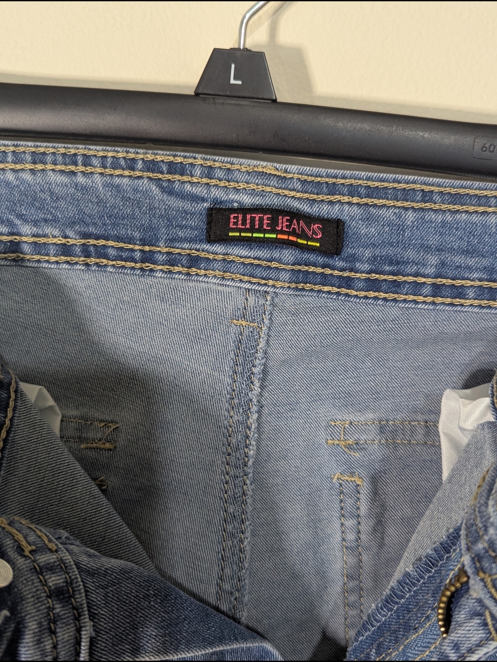 Elite Jeans Cargo Straight Jeans Women Size 9/29 Blue Utility Pocket Mid Rise - Picture 13 of 14